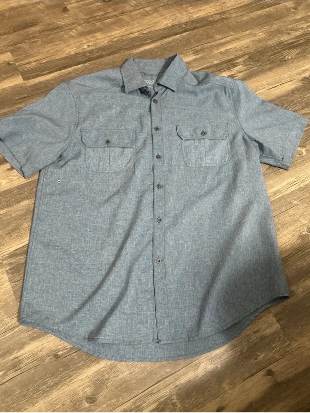 Ocean + Coast Short Sleeve Chambray Button Down Shirt